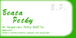 beata petky business card